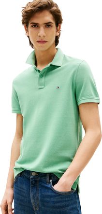 Tommy Hilfiger Mens Short Sleeve Casual Polo Shirts in Regular Fit with Garment Dye Cotton, Fort Green, XL