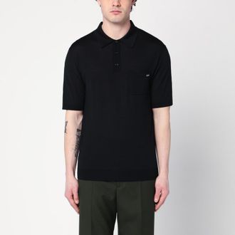 Gucci Black wool polo with logo