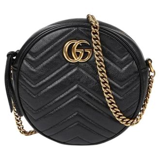 Gucci Pre-owned Cross Body Bags, female, Black, Size: ONE SIZE Pre-owned GG Marmont Mini Shoulder Crossbody Bag