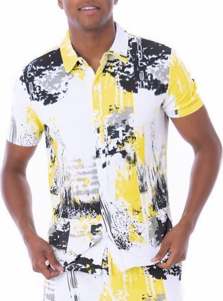 Dai Moda Unity Short Sleeve Button Up in White at Nordstrom, Size Xx-Large S