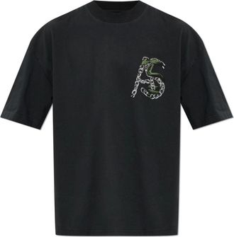 AllSaints Tops, Heren, Zwart, L, Katoen, Linx Oversized T-shirt met korte mouwen