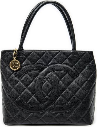 Chanel Pre-owned Womens Timeless Medallion Tote Shoulder Bag - Black - One Size