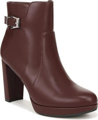 Naturalizer Braxton Boots Womens Cabernet Block Heel Ankle Bootie LION1061