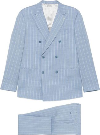 Lubiam Pinstriped Virgin Wool Blend Suit