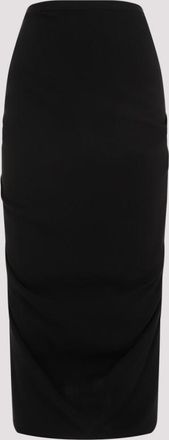 Dries Van Noten Black Sonata Wool Midi Skirt