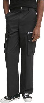 Karl Lagerfeld Straight Broeken - Heren - Straight fit broeken - Zwart - L - Katoen - Broeken