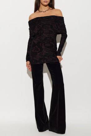 Etro Short Off-shoulder Dress, Womens, Black