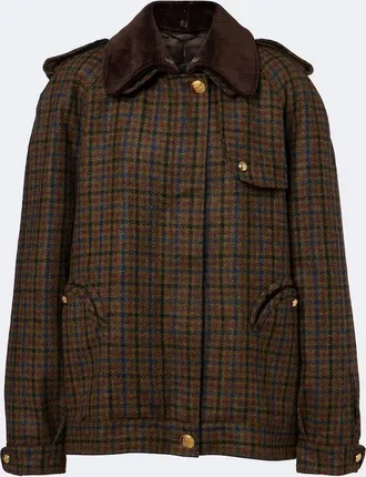 Blaz&eacute; Milano Blaz&eacute; Milano Chausie checked virgin wool jacket