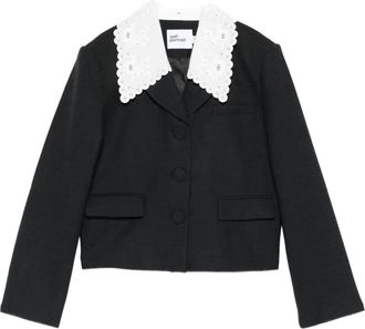 Self Portrait Jack met geborduurde kraag - Grijs