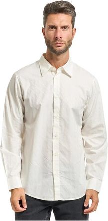 A|X Armani Exchange Wit Katoenen Overhemd met Lange Mouwen - Heren - Casual Overhemden - Wit - L - Katoen - Overhemden