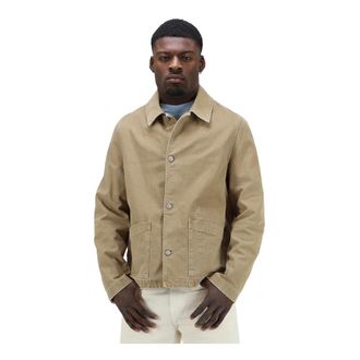 Mauro Grifoni Light Jackets, male, Brown, Size: L Canvas Jacket