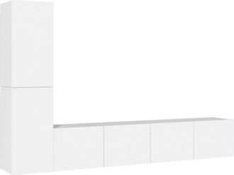 vidaXL Set De Muebles Para Tv 4 Piezas Madera Contrachapada Blanco Vidaxl
