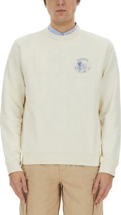 Woolrich Su&eacute;ter de Cuello Redondo con Logo - Sweatshirts & Hoodies - Hombre - Beige - XL