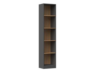 OEM Librer&iacute;a Cl&aacute;sica Para Libros, Carpetas Y Juguetes - Antracita / Roble Artesanal, Tablero Laminado Macizo, 182 Cm De Altura