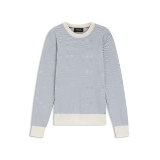 BOSS Cotton-silk sweater with knitted structure
