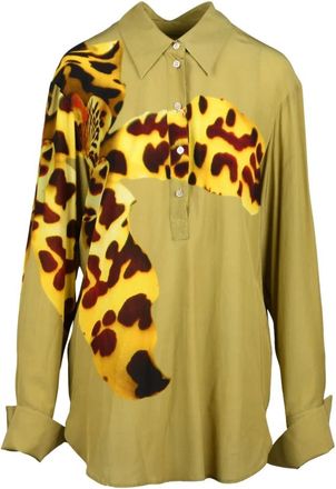 Dries Van Noten Dames, Blouses & Shirts, Groen, Maat: XS Viscose