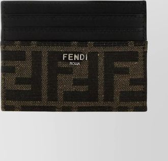 Fendi leather ff jacquard cardholder