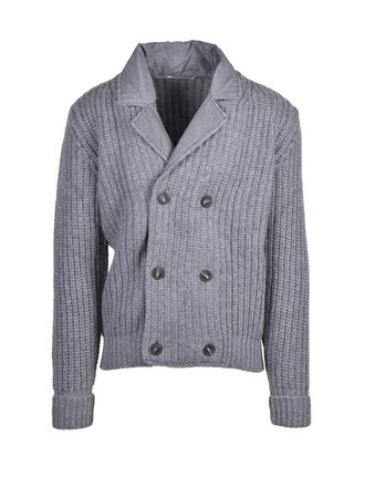 KANGRA Double-Breasted Jacket In Extrafine Merino Wool With Textured Knit