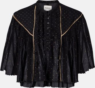 Isabel Marant Veenia embellished cropped cotton top