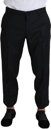 Dolce & Gabbana Black Wool Skinny Cropped Trouser Mens Dress