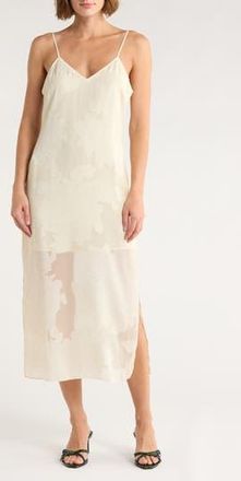 Leith Jacquard Slip Dress in Ivory Dove at Nordstrom Rack, Size X-Small