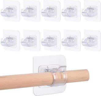 OEM Soportes Autoadhesivos Para Barras De Cortina - Juego De 10 - Transparentes