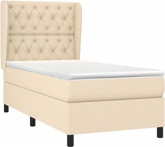 vidaXL Vidaxl - Cama Box Spring Con Colch&oacute;n Tela Color Crema 80x200 Cm