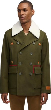 Scotch & Soda Scotch & Soda Mens Izak Peacoat With Contrast Detail And Removable Collar