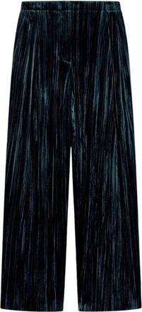 Emporio Armani Pliss&eacute; Velvet Wide Broeken - Dames - Wijde Broeken - Groen - 2XS - Broeken