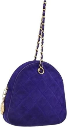 Chanel Pre-owned Vintage Mini Hand Bag - Dames - Vintage Mini Tas - Paars - ONE Size - Su&egrave;de - Vintage