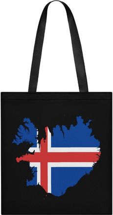 Generic Flag Map of Iceland Womens Tote Casual Shopping Bag Lightweight Shoulder Bags Hobos Handbag for Work Travel Daily 35x40cm