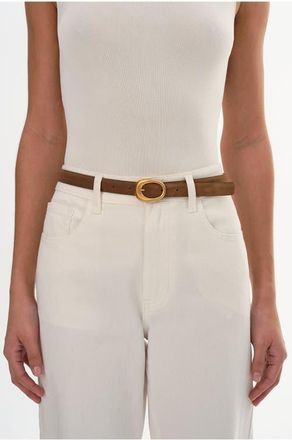 LaMarque Antibes | Suede Leather Belt in Mid Brown at Nordstrom, Size X-Small