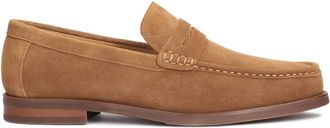 Kazar Loafers met aangenaaid decoratief riempje met uitsnijdingen - Heren - Loafers - Bruin - 41 EU - Leer - Schoenen