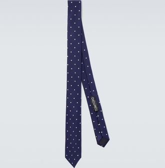 Tom Ford Corbata de sarga de seda con lunares