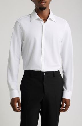 Open Edit Slim Fit Solid Dress Shirt in White at Nordstrom, Size Xx-Large