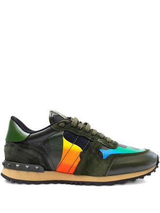 Valentino Garavani studded panelled sneakers - Verde