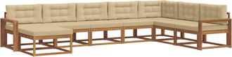 vidaXL Conjunto De Sof&aacute;s De Exterior 8 Uds. Natural Y Beige Vidaxl