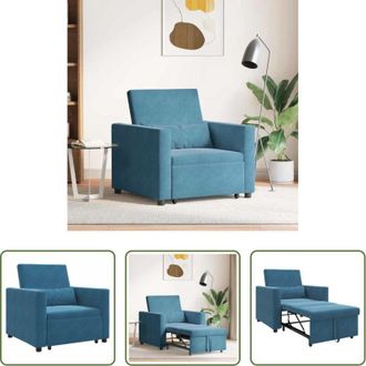 vidaXL vidaXL Divano letto singolo - Divano letto estraibile singolo Blu 90 x 165 x 87 cm Velluto