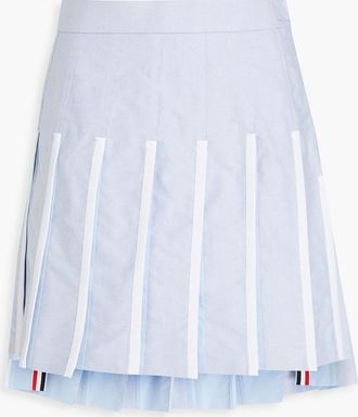 【THOM BROWNE】GREY AND WHITE COTTON-WOOL BLEND SKIRT GREY AND WHITE COTTON-WOOL BLEND SKIRT