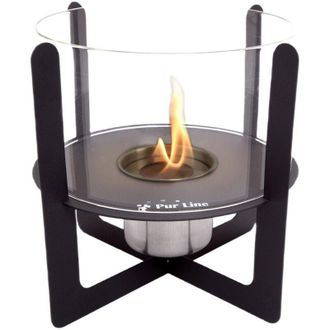 Purline Purline - Chimenea De Etanol De Sobremesa Con Cristal Cil&iacute;ndrico