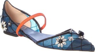 Roger Vivier Mesh & Leather Flat
