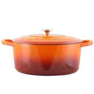 Crock-pot 7 Quart Enameled Cast Iron Oval Dutch Oven in Orange at Nordstrom