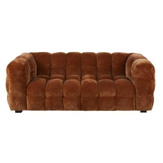 Maisons du monde Sof&aacute; de terciopelo de 2 plazas color bronce