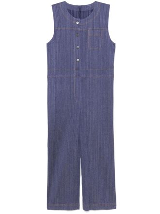 Pleats Please Issey Miyake Katoenen denim jumpsuit - Blauw