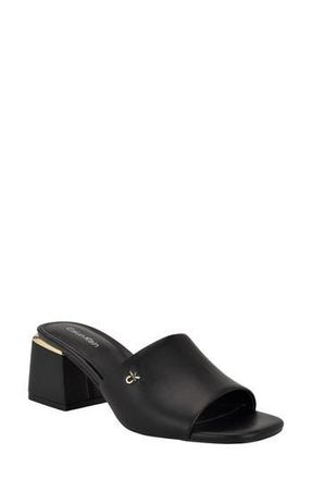 Calvin Klein Rowena Block Heel Sandal in Black at Nordstrom Rack, Size 7.5