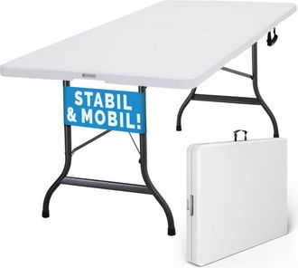 No Brand Casaria Folding Portable Picnic Buffet Table 183x75cm Weather Resistant Heavy Duty Plastic Top Steel Frame Garden Camping Dining Catering Trestle