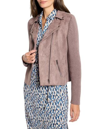 Nic+Zoe NIC+ZOE Mixed Media Moto Jacket