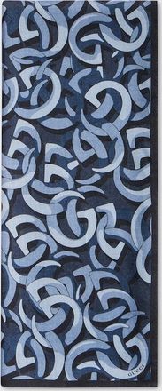 Gucci Double G Cotton Silk Stole, Blue, Wool