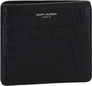 Saint Laurent Ge&euml;tst Monogram Billfold Portemonnee - Heren - Portefeuilles - Zwart - ONE Size - Accessoires