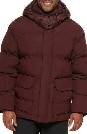 DKNY Hooded Puffer Jacket in Oxblood at Nordstrom Rack, Size Xx-Large